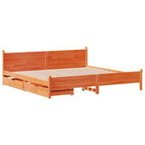 Letto senza Materasso Marrone Cera 200x200 cm in Legno di Pino