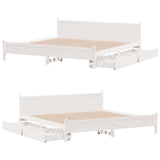 Letto senza Materasso Bianco 180x200 cm Legno Massello di Pino