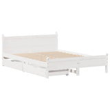 Letto senza Materasso Bianco 160x200 cm Legno Massello di Pino