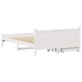 Letto senza Materasso Bianco 160x200 cm Legno Massello di Pino