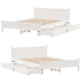 Letto senza Materasso Bianco 160x200 cm Legno Massello di Pino