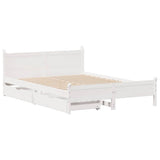 Letto senza Materasso Bianco 140x200 cm Legno Massello di Pino