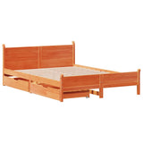 Letto senza Materasso Marrone Cera 140x190 cm in Legno di Pino