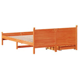 Letto senza Materasso Marrone Cera 140x190 cm in Legno di Pino