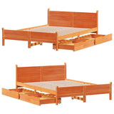 Letto senza Materasso Marrone Cera 140x190 cm in Legno di Pino