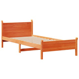 Letto senza Materasso Marrone Cera 75x190 cm in Legno di Pino