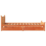 Letto senza Materasso Marrone Cera 75x190 cm in Legno di Pino