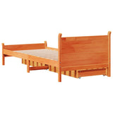 Letto senza Materasso Marrone Cera 75x190 cm in Legno di Pino