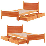 Letto senza Materasso Marrone Cera 75x190 cm in Legno di Pino