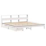 Letto Libreria senza Materasso Bianco 200x200 cm Legno di Pino