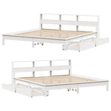 Letto Libreria senza Materasso Bianco 200x200 cm Legno di Pino