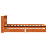 Letto Libreria senza Materasso Marrone Cera 90x200 cm in Pino