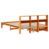 Letto Libreria senza Materasso Marrone Cera 135x190 cm in Pino