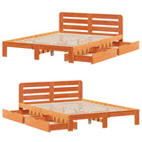 Giroletto senza Materasso Marrone Cera 150x200 cm Legno di Pino