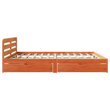 Giroletto senza Materasso Marrone Cera 180x200 cm Legno di Pino