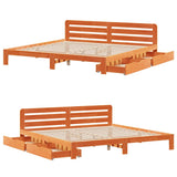 Giroletto senza Materasso Marrone Cera 180x200 cm Legno di Pino