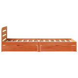 Letto senza Materasso Marrone Cera 90x190 cm in Legno di Pino