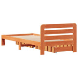 Letto senza Materasso Marrone Cera 90x190 cm in Legno di Pino