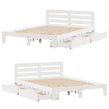 Letto senza Materasso Bianco 120x190 cm Legno Massello di Pino