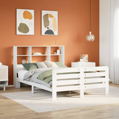 Letto senza Materasso Bianco 120x190 cm Legno Massello di Pino