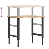 Banco Lavoro 80x60x(73-99,5) cm Legno di Faggio Rettangolare