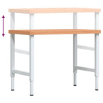 Banco Lavoro 100x60x(73-99,5) cm Legno di Faggio Rettangolare