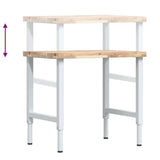 Banco Lavoro 80x60x(73-99,5) cm Legno di Faggio Rettangolare
