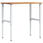 Banco Lavoro Marrone Chiaro 100x60x(71,5-98) cm Legno di Rovere