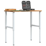 Banco Lavoro Marrone Chiaro 100x60x(71,5-98) cm Legno di Rovere