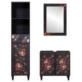 Set di Armadi da Bagno con porta 3 pcs Legno di mango massello