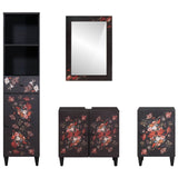 Set di Armadi da Bagno con porta 4 pcs Legno di mango massello