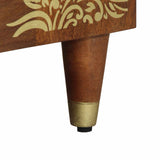 Credenza con cassetto 2 pcs marrone ambrato 60 x 33 x 75 cm