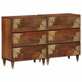 Credenza con cassetto 2 pcs marrone ambrato 60 x 33 x 75 cm