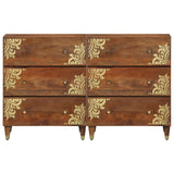 Credenza con cassetto 2 pcs marrone ambrato 60 x 33 x 75 cm