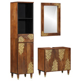 Set di Armadi da Bagno con cassetto 3 pcs Marrone miele