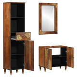 Set di Armadi da Bagno con cassetto 3 pcs Marrone miele