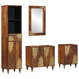 Set di Armadi da Bagno con cassetto 4 pcs Marrone miele