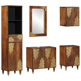 Set di Armadi da Bagno con cassetto 5 pcs Marrone miele