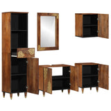 Set di Armadi da Bagno con cassetto 5 pcs Marrone miele