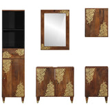 Set di Armadi da Bagno con cassetto 5 pcs Marrone miele