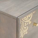 Set di Armadi da Bagno 2 pcs Grigio Legno di mango massello