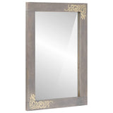 Set di Armadi da Bagno 2 pcs Grigio Legno di mango massello