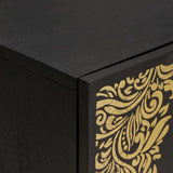 Set di Armadi da Bagno 4 pcs Nero Legno di mango massello