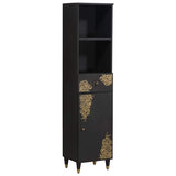 Set di Armadi da Bagno 4 pcs Nero Legno di mango massello