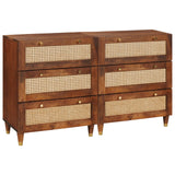 Set di Credenze 2 pcs Marrone 60 x 33,5 x 75 cm