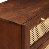 Mobile da Bagno 2 pcs Nero e Oro Legno di mango massello