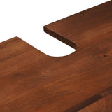 Mobile da Bagno 2 pcs Nero e Oro Legno di mango massello