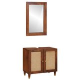 Mobile da Bagno 2 pcs Nero e Oro Legno di mango massello