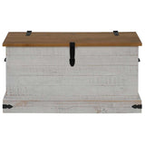 Cassapanca HALDEN Bianco 91x48x47 cm in Legno Massello di Pino