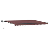 Tenda da Sole Retrattile Manuale con LED Marrone 500x300 cm
